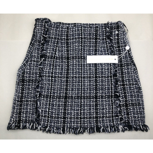 $398 Trina Turk Riya Skirt Distressed Style Tweed Mini Skirt Size-00 *READ - Picture 2 of 16